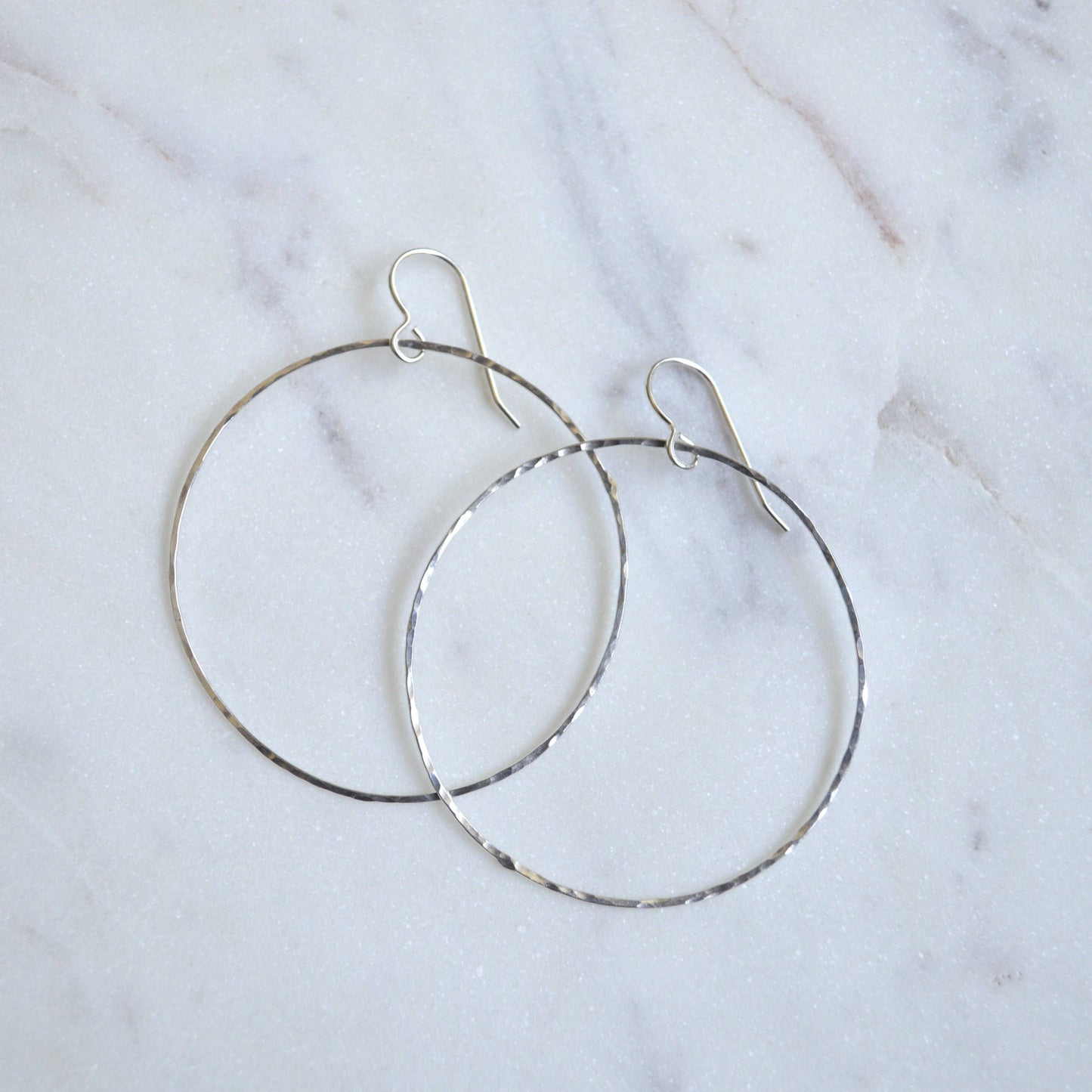 Hammered Hoops in Gold