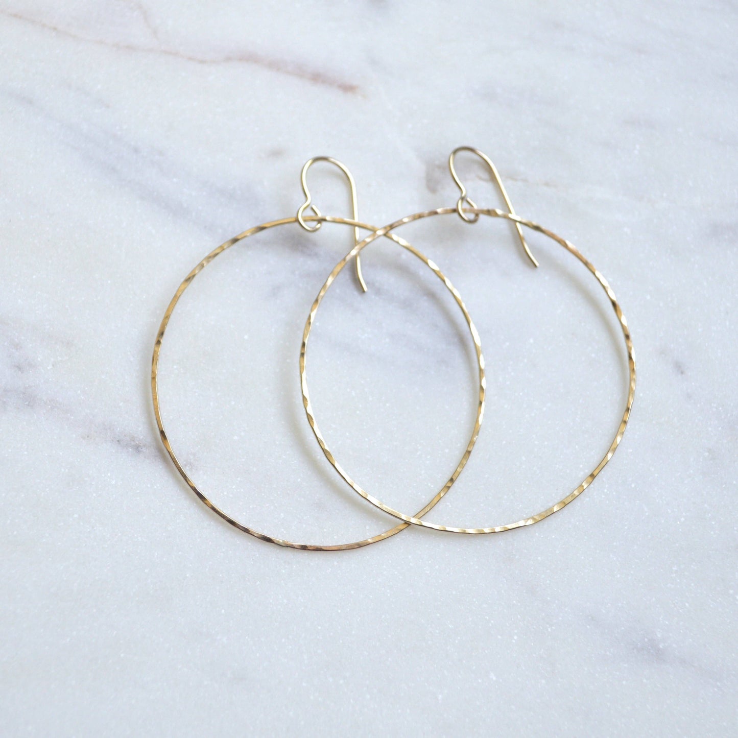 Hammered Hoops in Gold