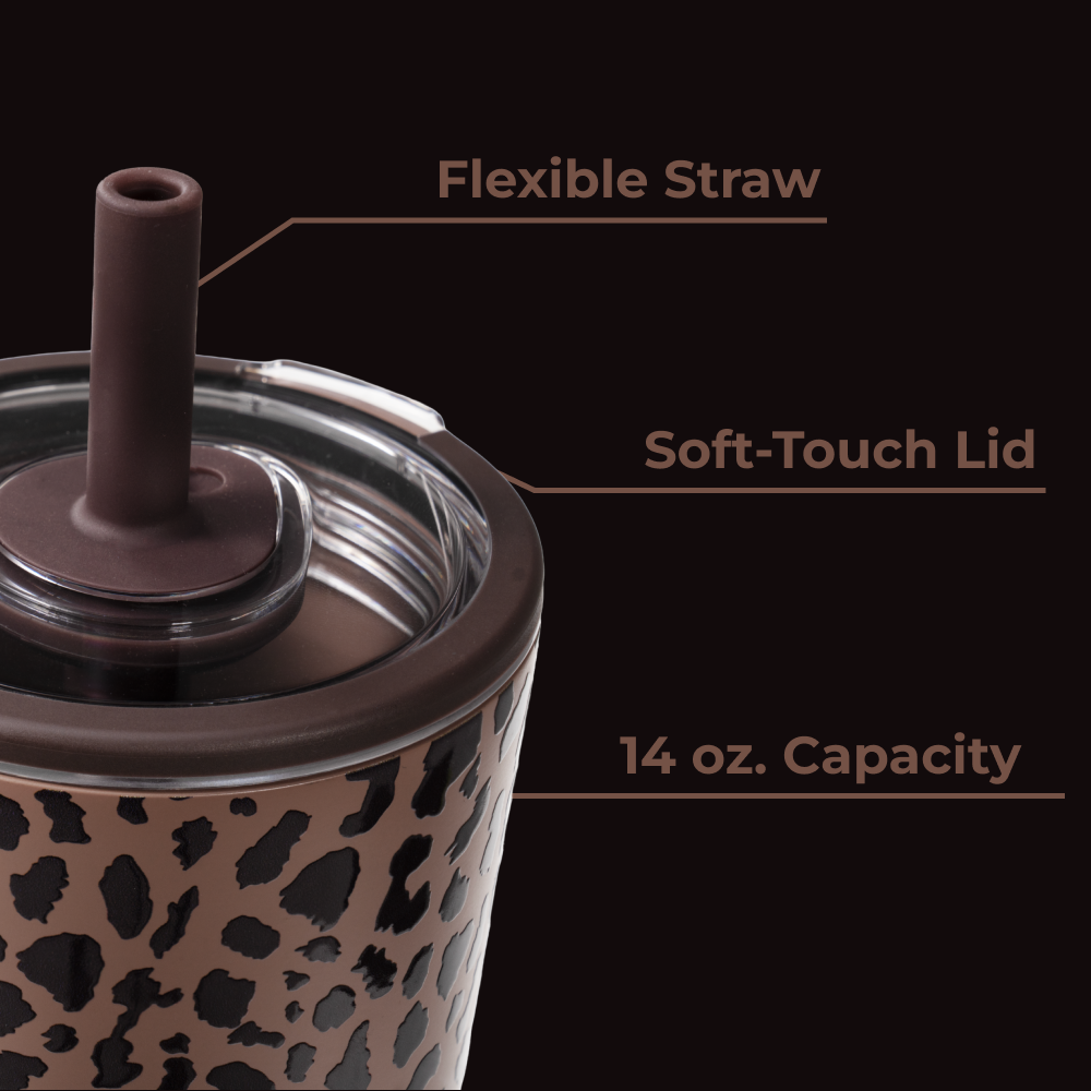 Brown Leopard HydroJug 14oz Everyday Tumbler