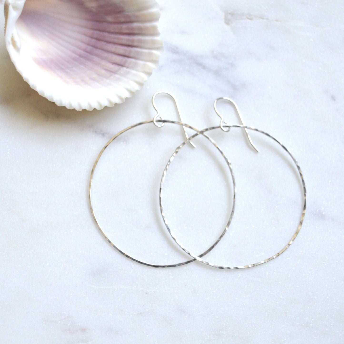Hammered Hoops in Gold