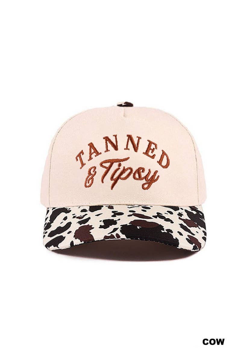 Tanned And Tipsy Two Tone Canvas Cotton Cap