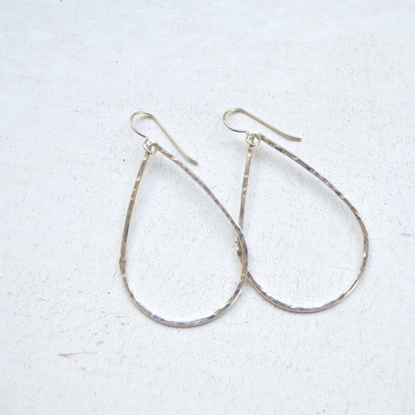 Hammered Teardrops in Gold or Sterling Silver