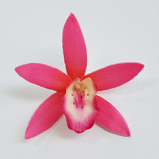 Cattleya Orchid Foam Flower With Stem - Pink (2.3 inches)